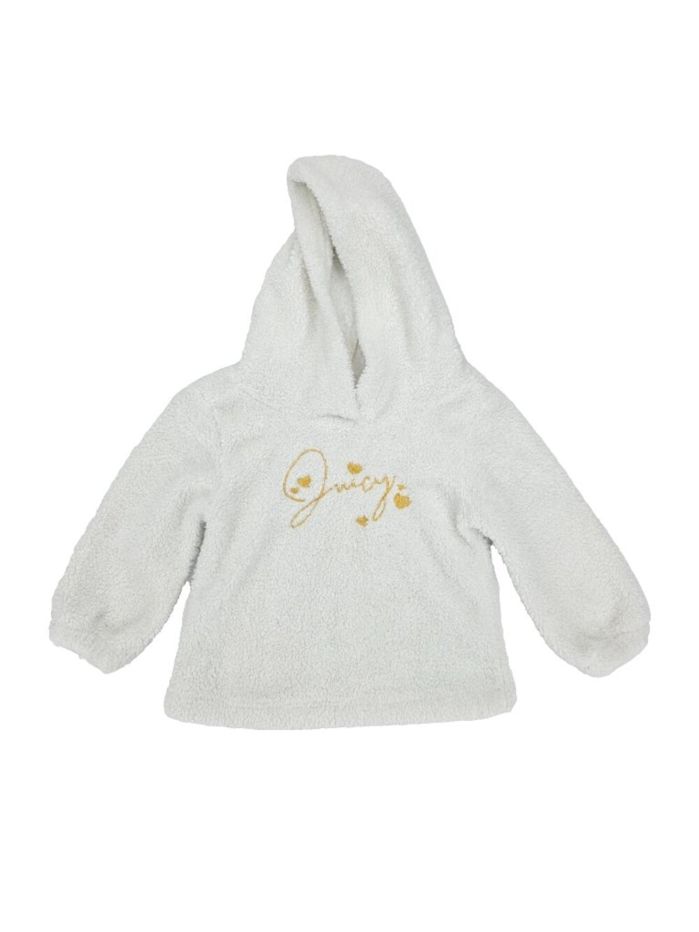 Juicy Couture Hoodie Pullover Sweatshirt Girls 18 Months White Sherpa Fleece